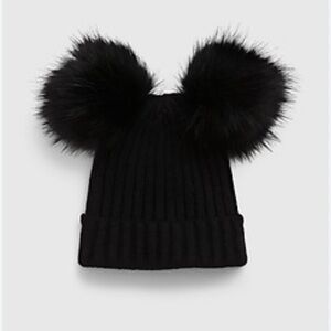 Gap Toddler CashSoft Double-Pom Beanie Toque Black